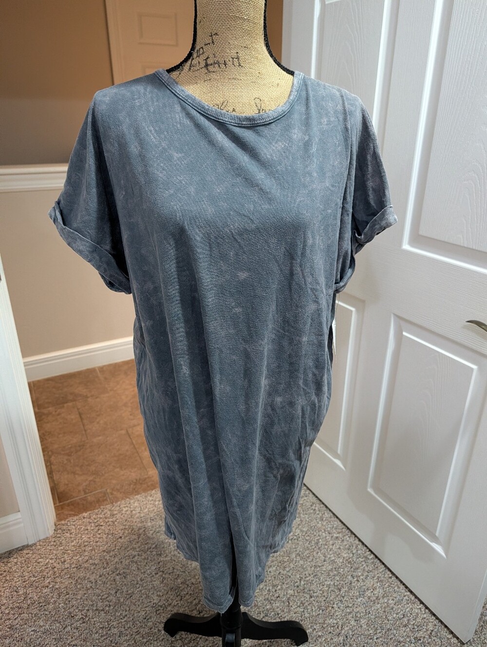 Washed Slate Short Sleeve Women's Dress